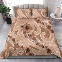Hawaii Brown Hibiscus Pikake Lei Bedding Set - Polynesian Pride