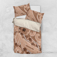 Hawaii Brown Hibiscus Pikake Lei Bedding Set - Polynesian Pride