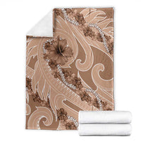 Hawaii Brown Hibiscus Pikake Lei Blanket - Polynesian Pride
