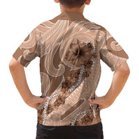 Hawaii Brown Hibiscus Pikake Lei Family Matching Puletasi and Hawaiian Shirt LT05 - Polynesian Pride