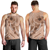 Hawaii Brown Hibiscus Pikake Lei Men Tank Top - Polynesian Pride