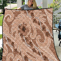 Hawaii Brown Hibiscus Pikake Lei Quilt - Polynesian Pride