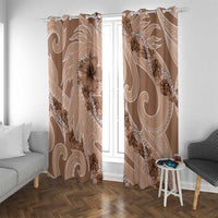 Hawaii Brown Hibiscus Pikake Lei Window Curtain - Polynesian Pride