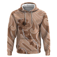 Hawaii Brown Hibiscus Pikake Lei Zip Hoodie - Polynesian Pride
