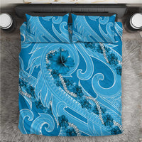 Hawaii Blue Hibiscus Pikake Lei Bedding Set - Polynesian Pride