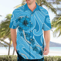 Hawaii Blue Hibiscus Pikake Lei Hawaiian Shirt - Polynesian Pride