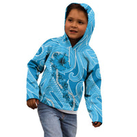 Hawaii Blue Hibiscus Pikake Lei Kid Hoodie - Polynesian Pride