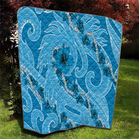 Hawaii Blue Hibiscus Pikake Lei Quilt - Polynesian Pride