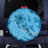 Hawaii Blue Hibiscus Pikake Lei Spare Tire Cover - Polynesian Pride