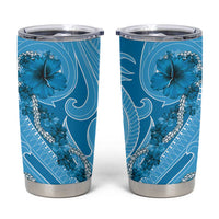 Hawaii Blue Hibiscus Pikake Lei Tumbler Cup - Polynesian Pride
