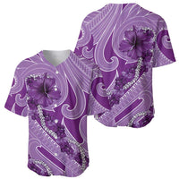 Hawaii Violet Hibiscus Pikake Lei Baseball Jersey - Polynesian Pride