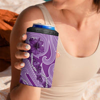 Hawaii Violet Hibiscus Pikake Lei 4 in 1 Can Cooler Tumbler - Polynesian Pride
