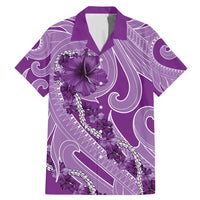 Hawaii Violet Hibiscus Pikake Lei Family Matching Mermaid Dress and Hawaiian Shirt - Polynesian Pride