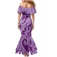 Hawaii Violet Hibiscus Pikake Lei Family Matching Mermaid Dress and Hawaiian Shirt - Polynesian Pride
