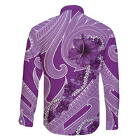 Hawaii Violet Hibiscus Pikake Lei Family Matching Puletasi and Hawaiian Shirt - Polynesian Pride