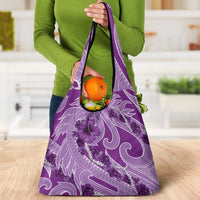 Hawaii Violet Hibiscus Pikake Lei Grocery Bag - Polynesian Pride