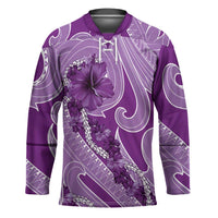 Hawaii Violet Hibiscus Pikake Lei Hockey Jersey LT05 Unisex Violet - Polynesian Pride