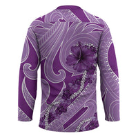 Hawaii Violet Hibiscus Pikake Lei Hockey Jersey LT05 - Polynesian Pride
