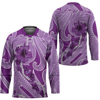 Hawaii Violet Hibiscus Pikake Lei Hockey Jersey LT05 - Polynesian Pride