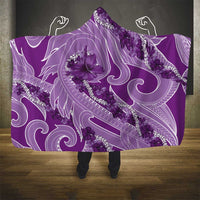 Hawaii Violet Hibiscus Pikake Lei Hooded Blanket - Polynesian Pride