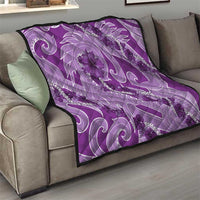 Hawaii Violet Hibiscus Pikake Lei Quilt - Polynesian Pride