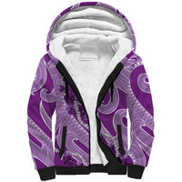 Hawaii Violet Hibiscus Pikake Lei Sherpa Hoodie LT05 Unisex Violet - Polynesian Pride