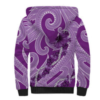 Hawaii Violet Hibiscus Pikake Lei Sherpa Hoodie LT05 - Polynesian Pride