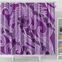 Hawaii Violet Hibiscus Pikake Lei Shower Curtain - Polynesian Pride