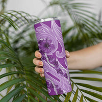 Hawaii Violet Hibiscus Pikake Lei Skinny Tumbler - Polynesian Pride