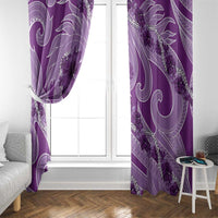 Hawaii Violet Hibiscus Pikake Lei Window Curtain - Polynesian Pride