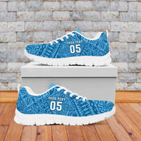 Custom Fiji Rugby Sneakers Fijian Tapa Pattern Blue Version LT05