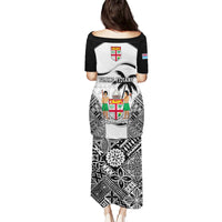 Fiji Rugby Puletasi World Cup 2023 Fijian Tapa Pattern Black Version LT05 - Polynesian Pride