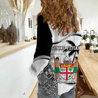 Fiji Rugby Women Casual Shirt World Cup 2023 Fijian Tapa Pattern Black Version LT05 - Polynesian Pride