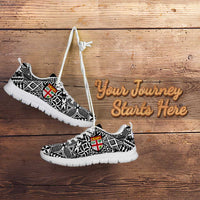 Custom Fiji Rugby Sneakers Fijian Tapa Pattern Black Version LT05