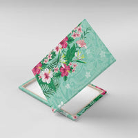 Hawaii Tropical Flowers Canvas Wall Art Polynesian Tattoo Mint Green LT05 With Frame Green - Polynesian Pride
