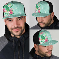 Hawaii Tropical Flowers Mesh Trucker Cap Polynesian Tattoo Mint Green LT05 - Polynesian Pride