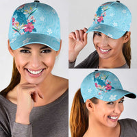Hawaii Tropical Flowers Classic Cap Polynesian Tattoo Sky Blue