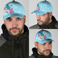 Hawaii Tropical Flowers Classic Cap Polynesian Tattoo Sky Blue LT05 - Polynesian Pride