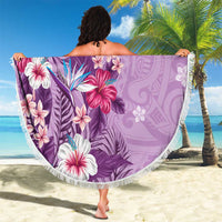 Hawaii Tropical Flowers Beach Blanket Polynesian Tattoo Lavender LT05 - Polynesian Pride