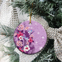 Hawaii Tropical Flowers Ceramic Ornament Polynesian Tattoo Lavender LT05 - Polynesian Pride