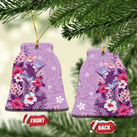 Hawaii Tropical Flowers Ceramic Ornament Polynesian Tattoo Lavender LT05 Bell Flake Lavender - Polynesian Pride
