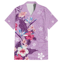Hawaii Tropical Flowers Hawaiian Shirt Polynesian Tattoo Lavender LT05 Lavender - Polynesian Pride