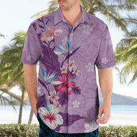 Hawaii Tropical Flowers Hawaiian Shirt Polynesian Tattoo Lavender LT05 - Polynesian Pride