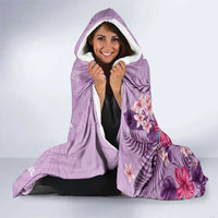 Hawaii Tropical Flowers Hooded Blanket Polynesian Tattoo Lavender LT05 - Polynesian Pride