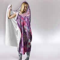 Hawaii Tropical Flowers Hooded Blanket Polynesian Tattoo Lavender LT05 - Polynesian Pride