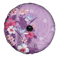 Hawaii Tropical Flowers Spare Tire Cover Polynesian Tattoo Lavender LT05 - Polynesian Pride