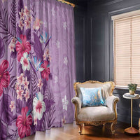 Hawaii Tropical Flowers Window Curtain Polynesian Tattoo Lavender LT05 - Polynesian Pride