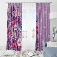 Hawaii Tropical Flowers Window Curtain Polynesian Tattoo Lavender LT05 - Polynesian Pride