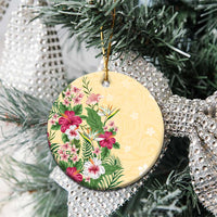 Hawaii Tropical Flowers Ceramic Ornament Polynesian Tattoo Buttermilk LT05 - Polynesian Pride
