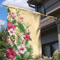 Hawaii Tropical Flowers Garden Flag Polynesian Tattoo Buttermilk LT05 - Polynesian Pride